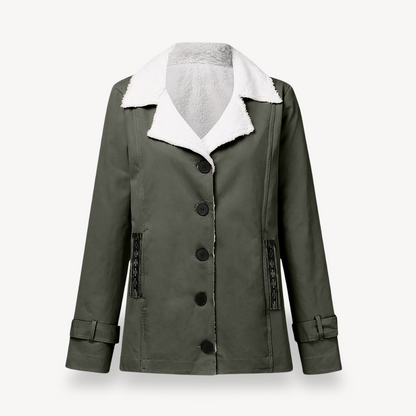 Warm Women's Button Front Fleece Coat