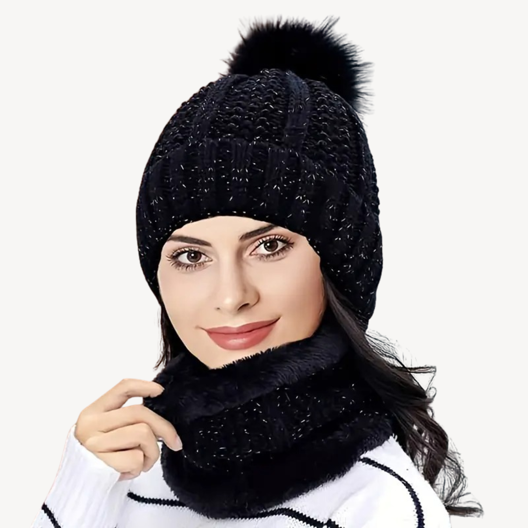 Cozy Wool Winter Hat and Scarf Set for Women