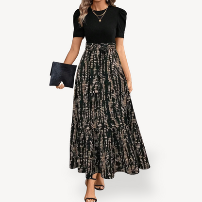 Relaxed Fit Summer Maxi Dress with Short Sleeves