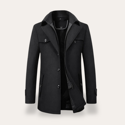 Warm Mens Parka Coat with Faux Fur Collar