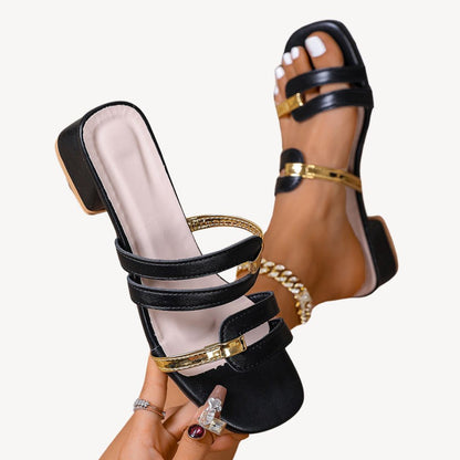 Comfortable Metallic Arch Support Sandals