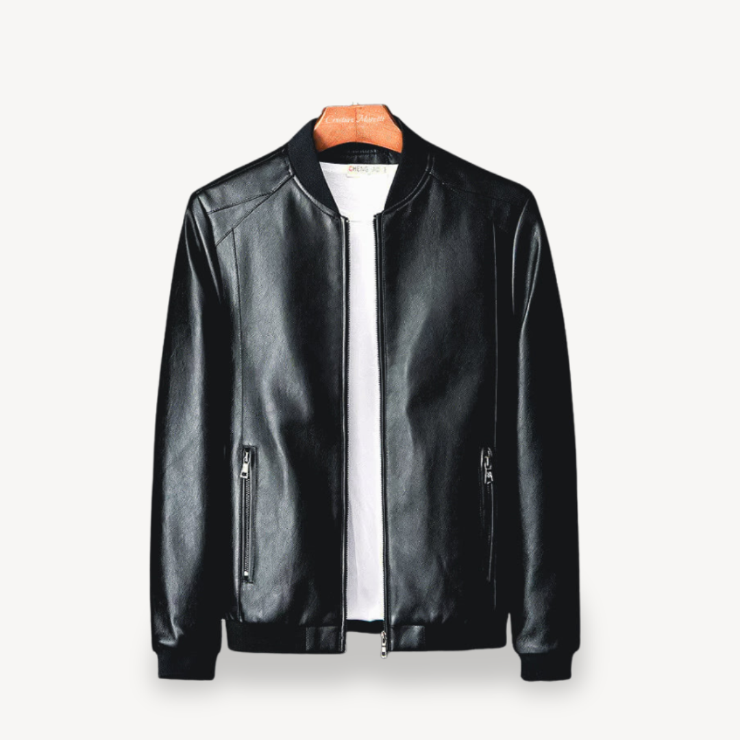 Men's Synthetic Biker Jacket - OutfitLondon