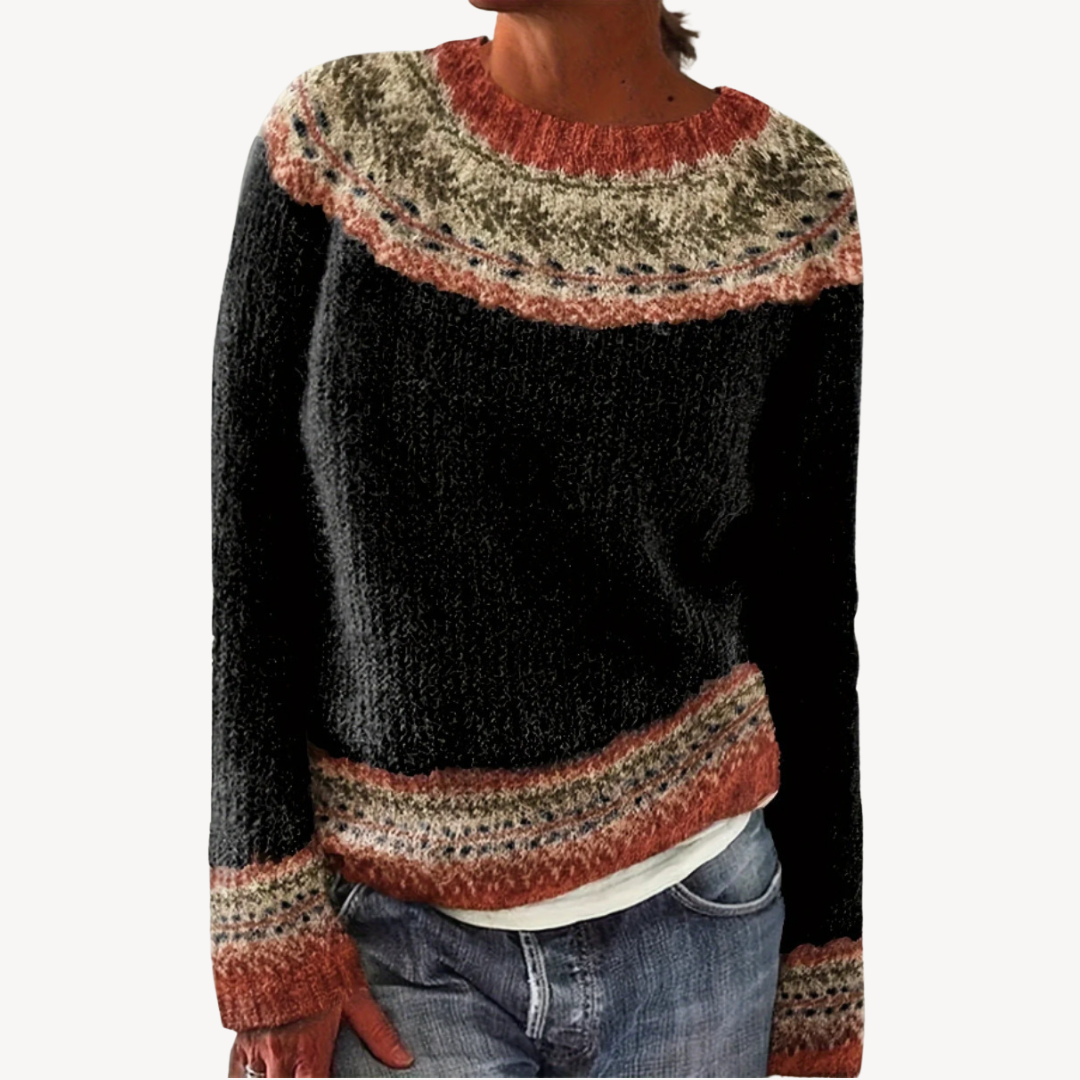 Pretty Flower Knit Sweater for Ladies