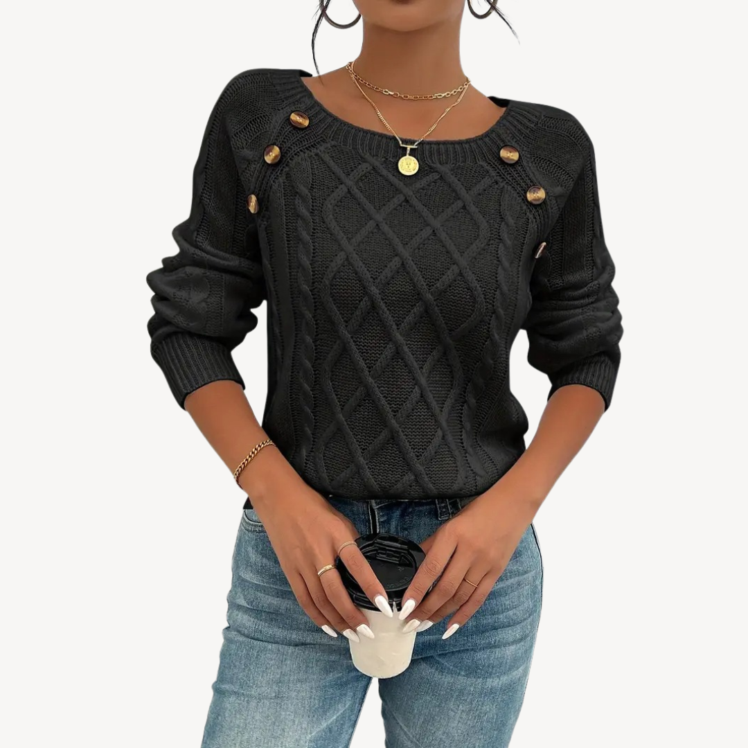 Ladies Classic Cable Knit Sweater