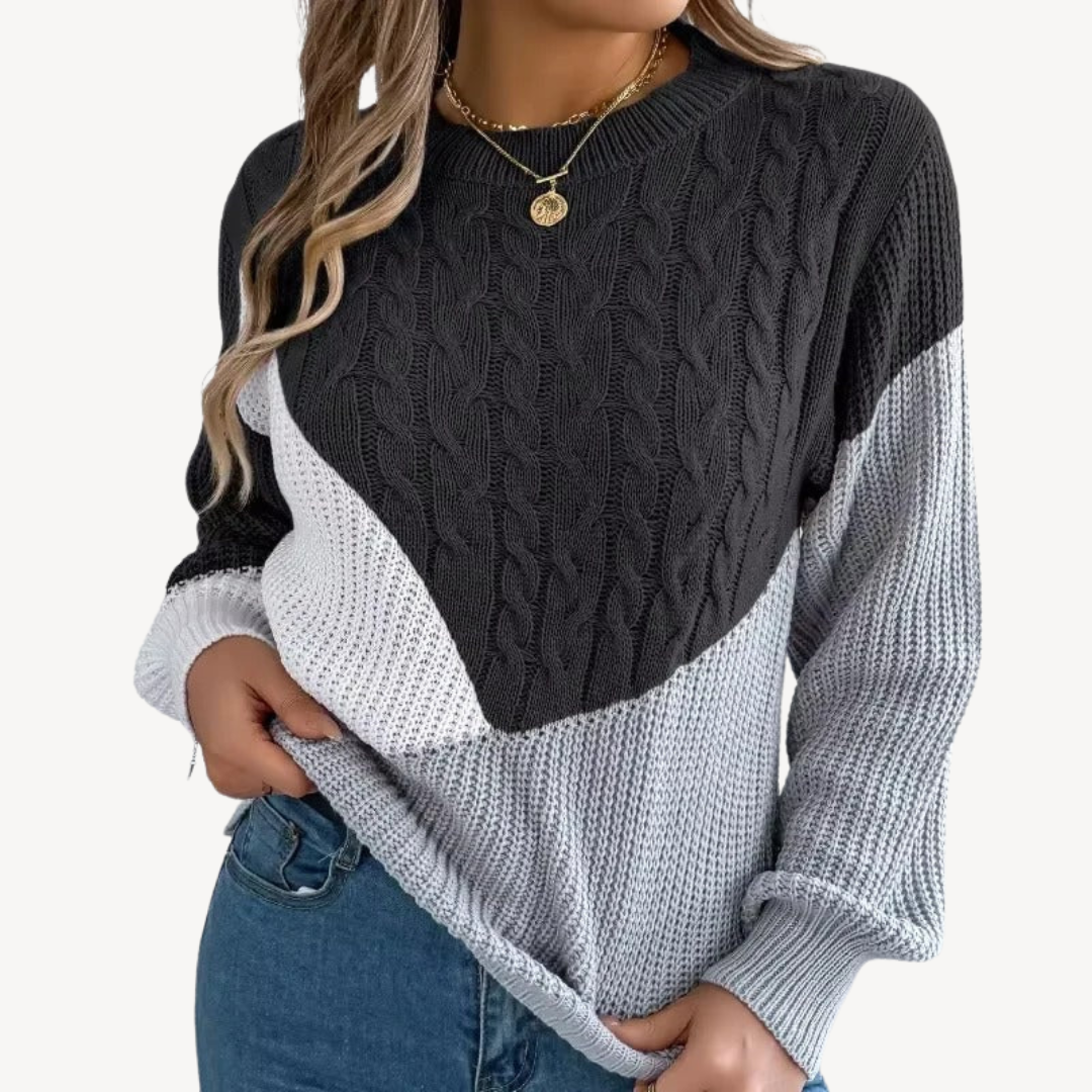 Multicolor Crew Neck Women Sweater