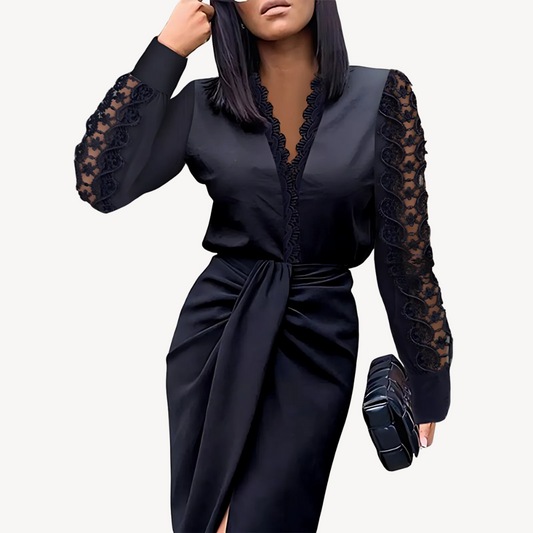 Elegant Floral Wrap Around Dress - OutfitLondon