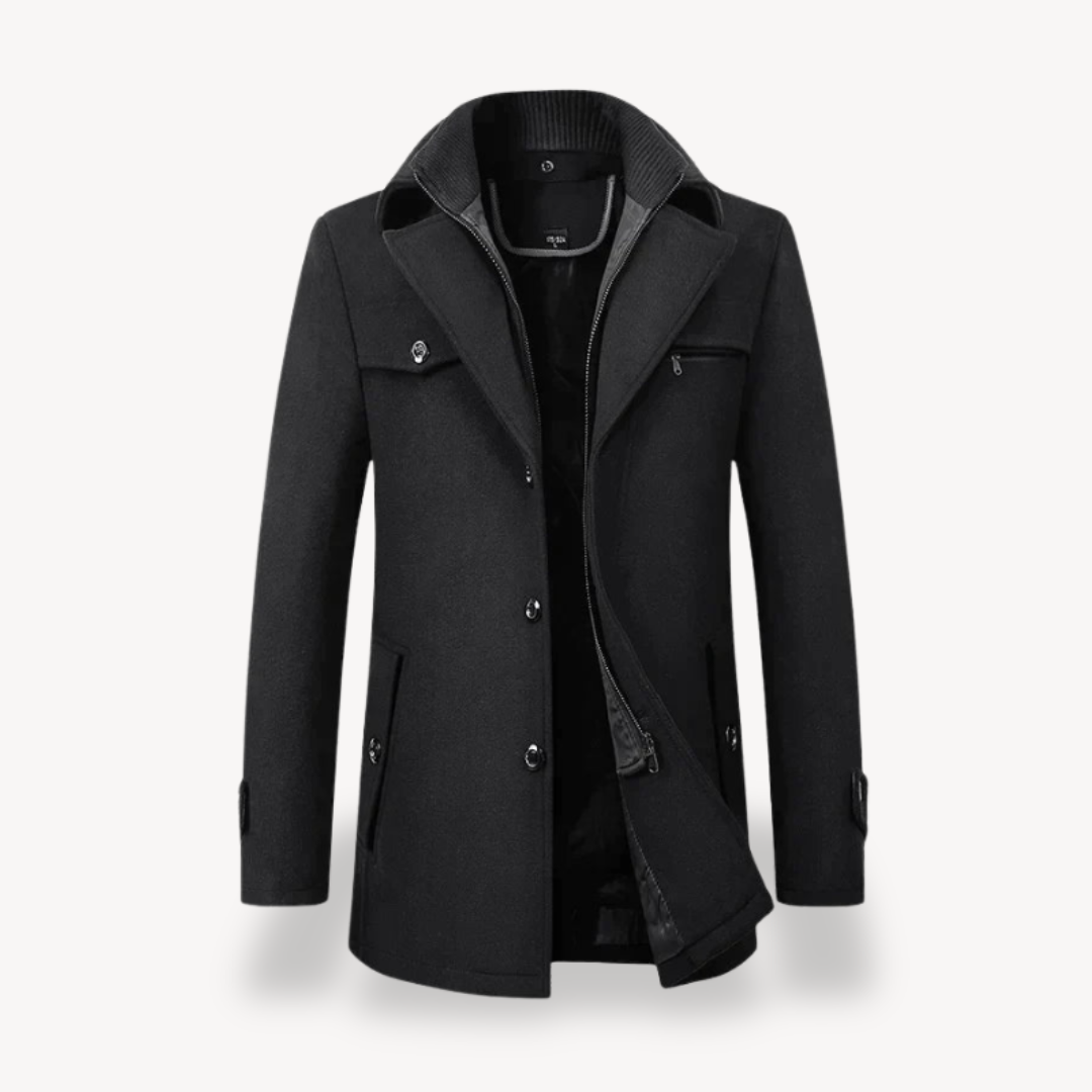Warm Navy Classic Winter Coat
