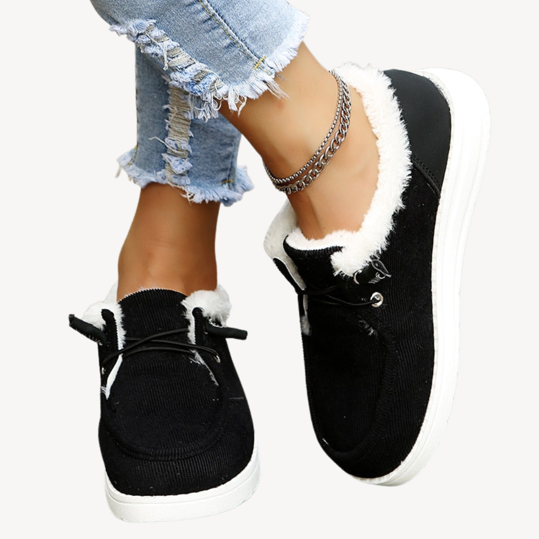 Comfortable Women's Slip On Shoes with Fleece Insoles