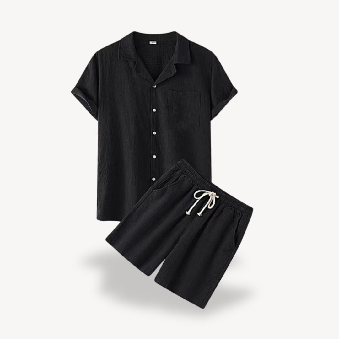 Relaxed Fit Summer Linen Shirt Pants Set