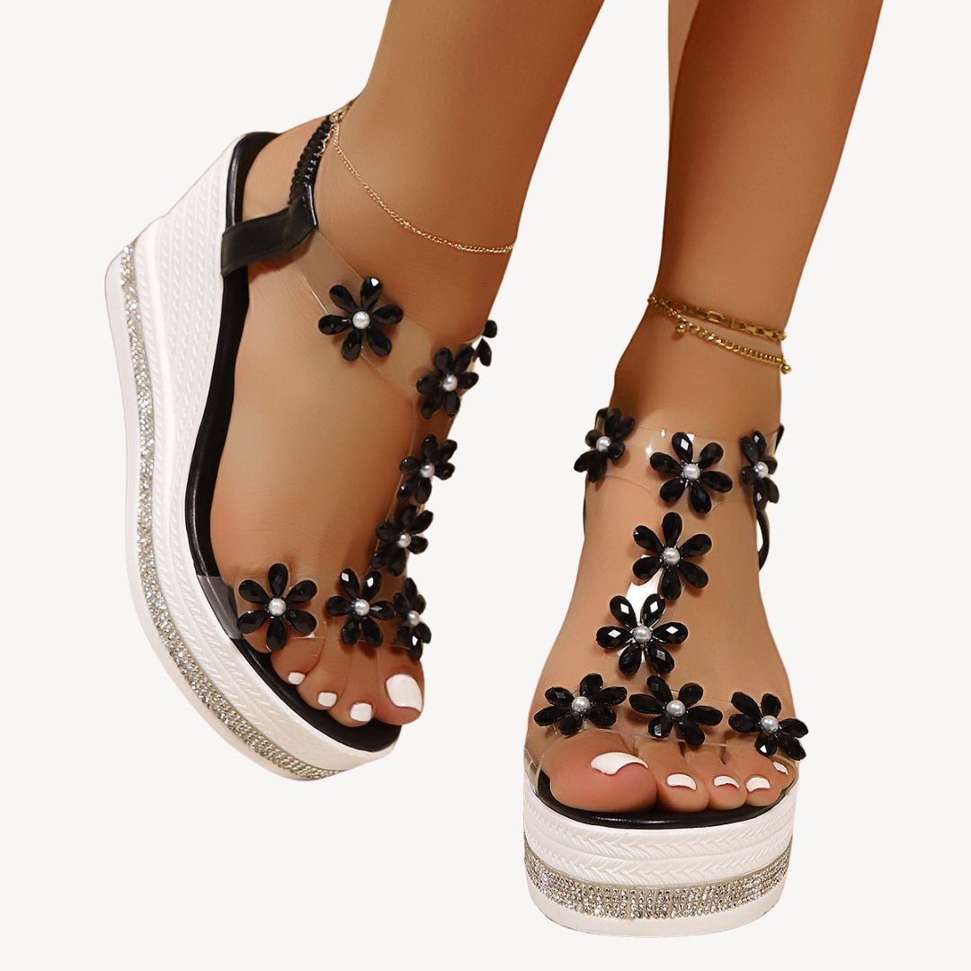 Comfortable Arch Support Sandals Women Floral Clear