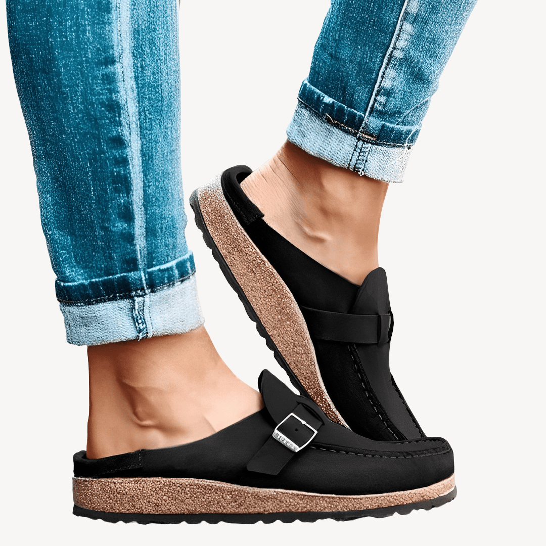 Comfortable Womens Slip On Shoes with Buckle