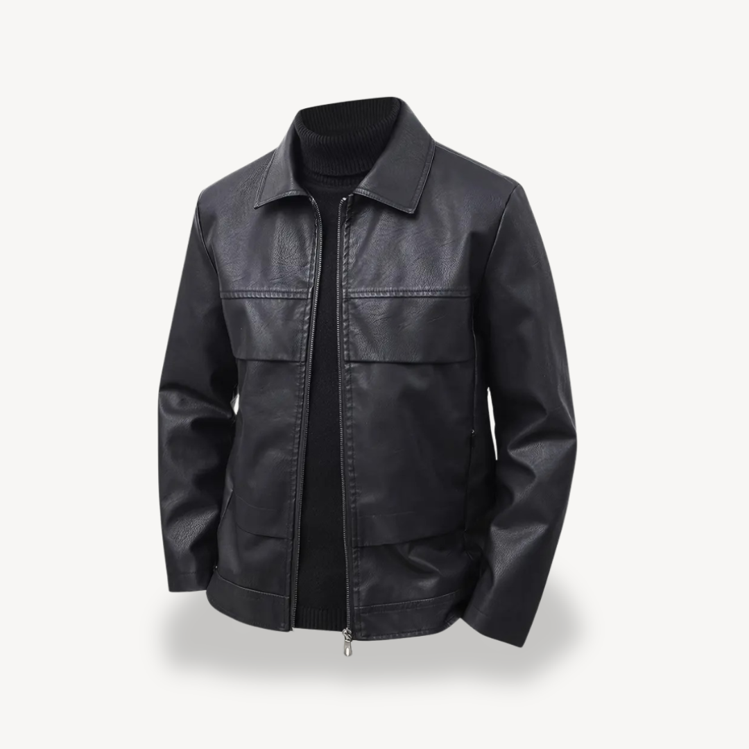 Vintage Style Synthetic Leather Coat