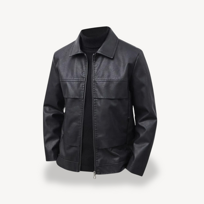 Vintage Style Synthetic Leather Coat