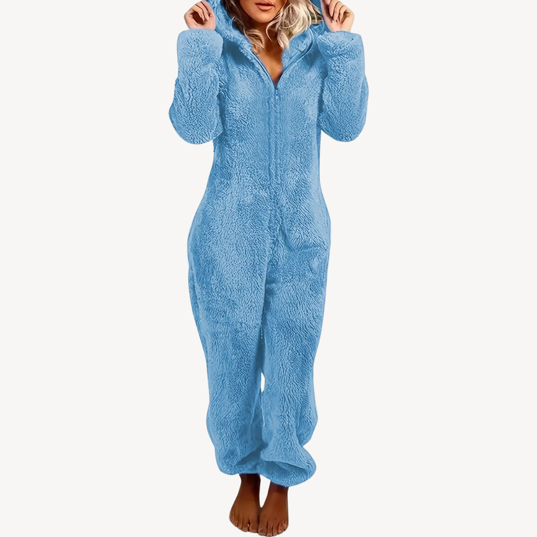 Soft Women's Fleece Jumpsuit Pajamas