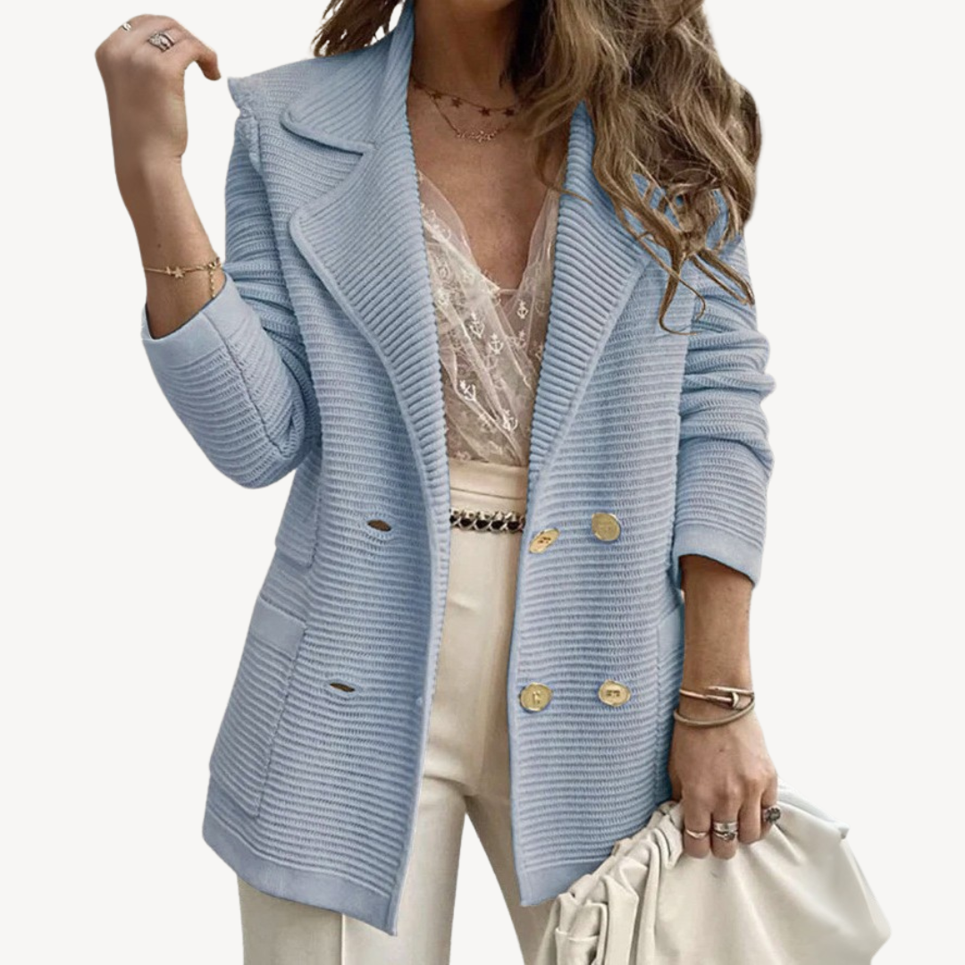 Ladies' Textured Fit Blazer Coat - OutfitLondon