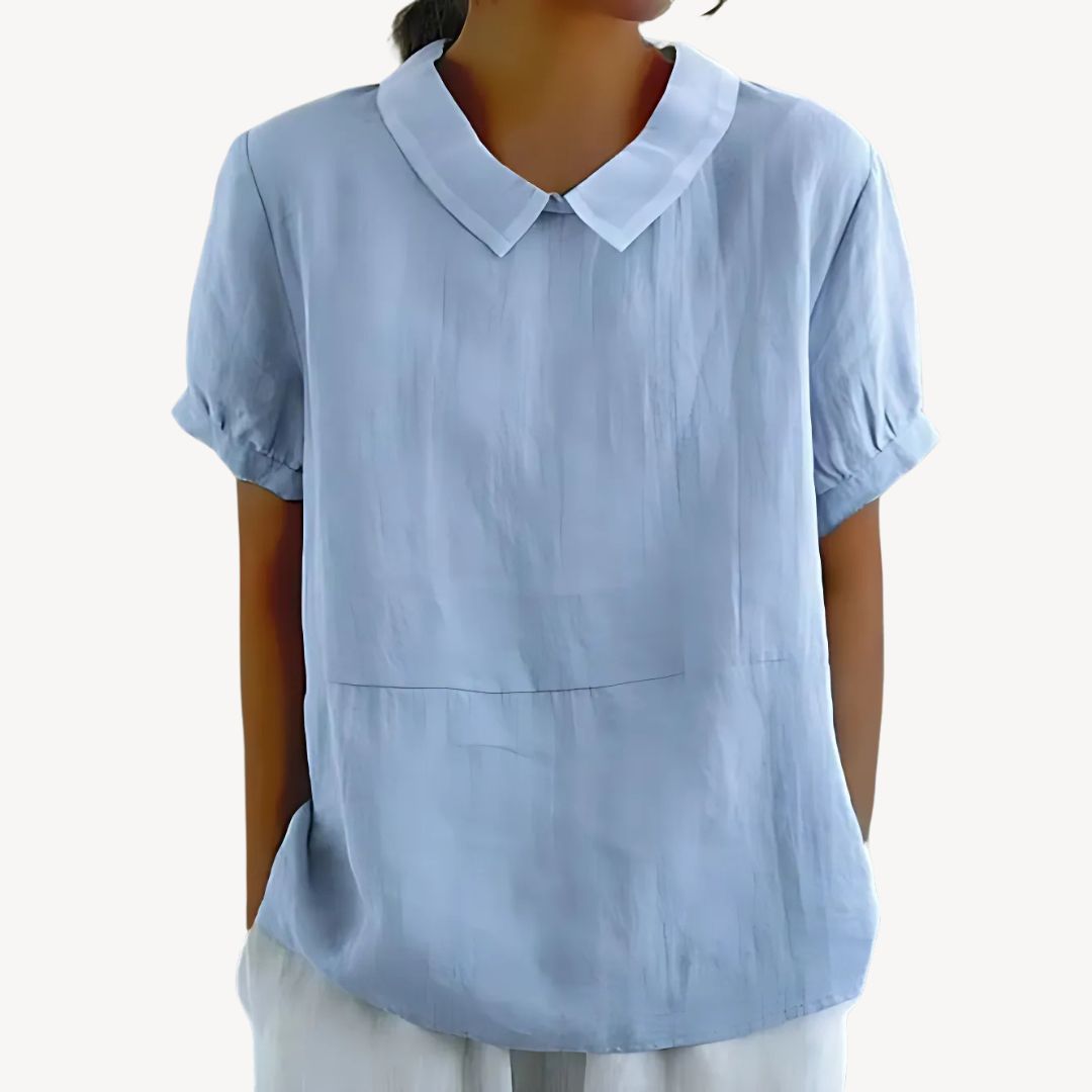 Ladies Relaxed Fit Cotton Blouse - OutfitLondon