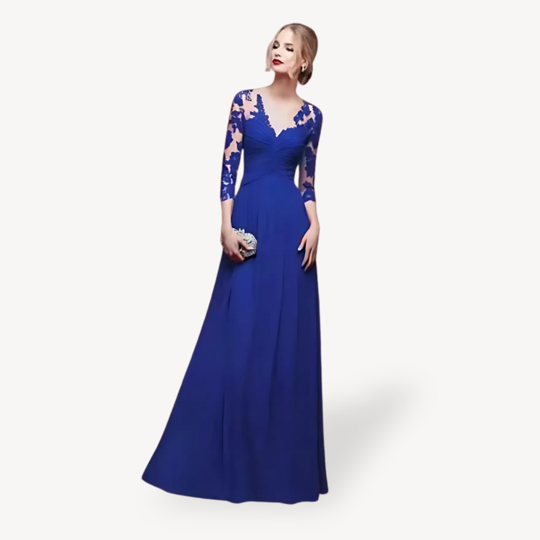 Elegant Floral Floor Length Women's Dress