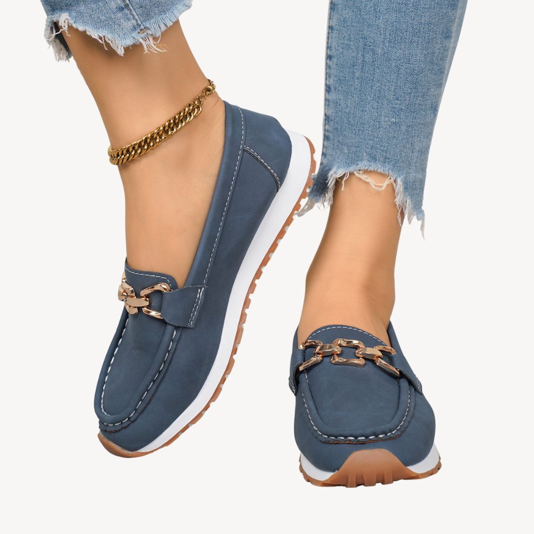 Comfortable Suede Slip On Shoes Women Chain