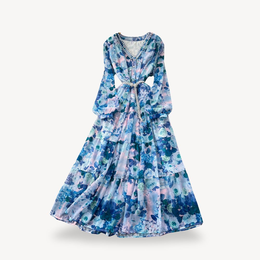 Ladies Pretty Floral Floor Length Dress