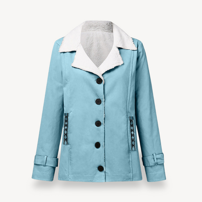 Warm Women's Button Front Fleece Coat