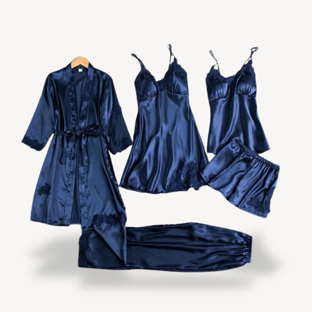 Silky Smooth Nightwear Set with Kimono Robe