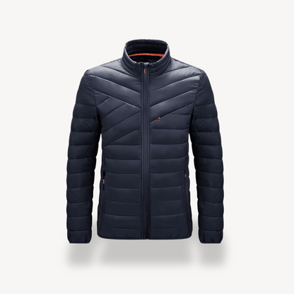 Warm Puffer Coat for Men with High Collar