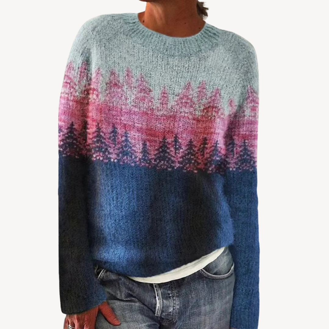 Pretty Flower Knit Sweater for Ladies