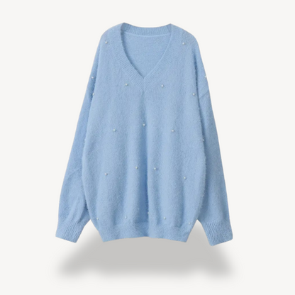 Classic V Neck Knit Sweater for Ladies