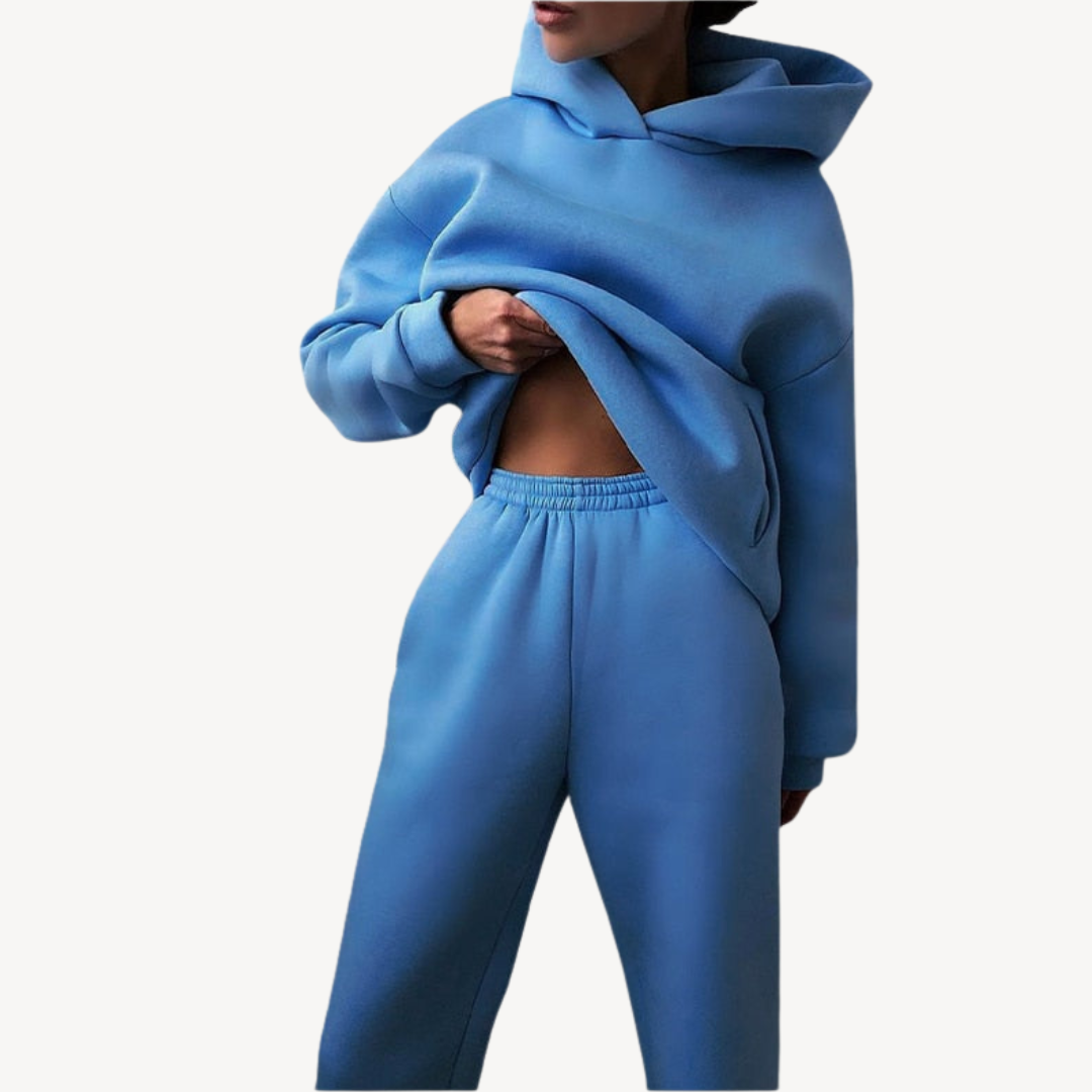 Relaxed Fit Hoodie and Sweatpant Set for Women