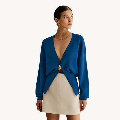 Ladies Soft V-Neck Sweater Cardigan