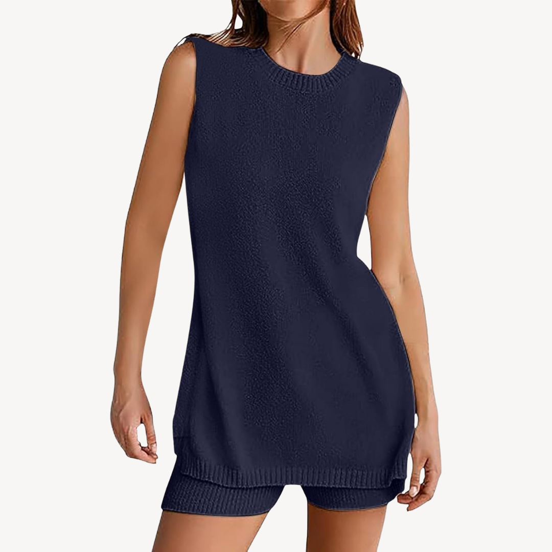 Summer 2-Piece Tank Top and Shorts Set for Women - OutfitLondon