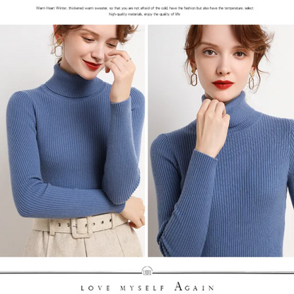 Warm Cozy Cashmere Turtleneck Sweater