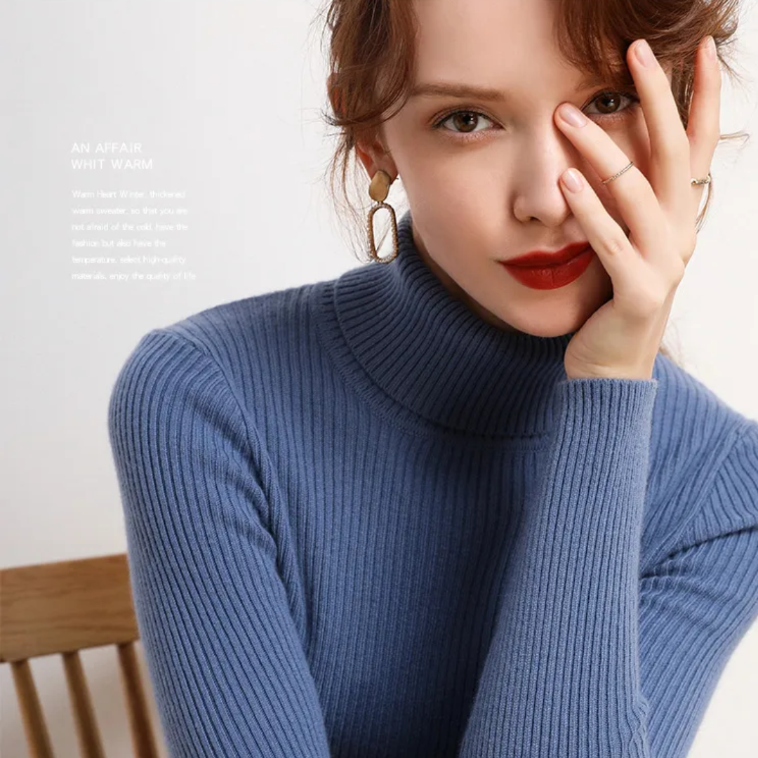 Warm Cozy Cashmere Turtleneck Sweater