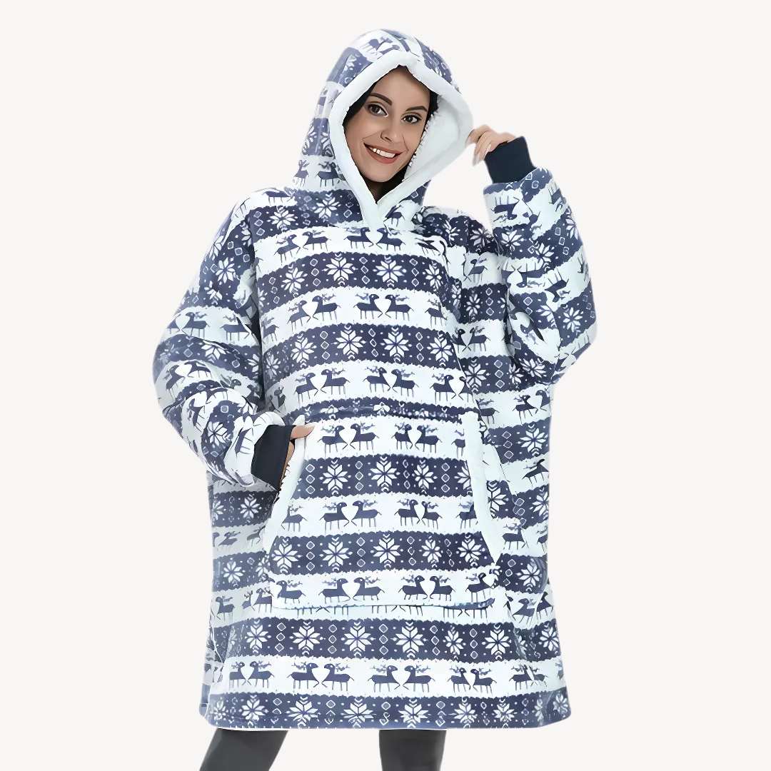 Large Colorful Hooded Throw Blanket