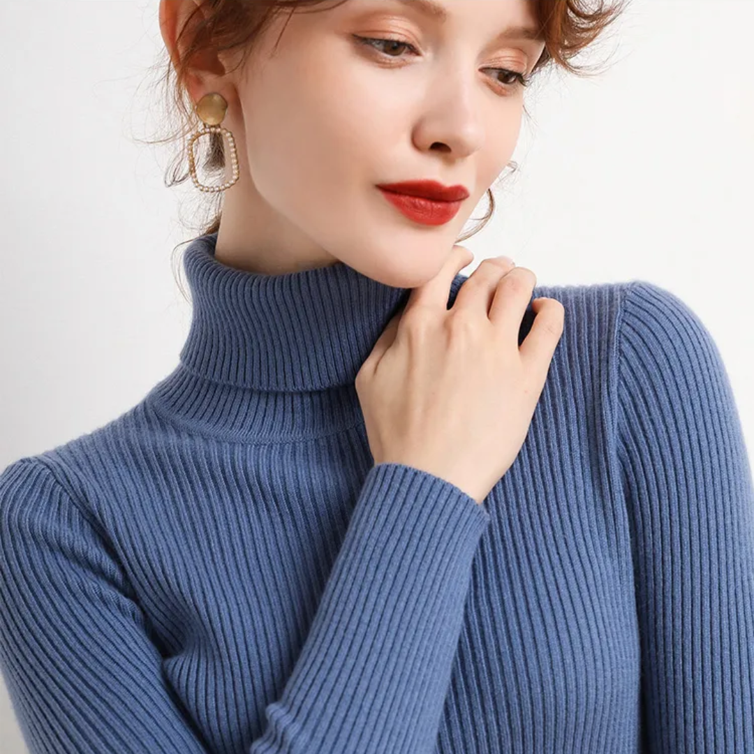 Warm Cozy Cashmere Turtleneck Sweater
