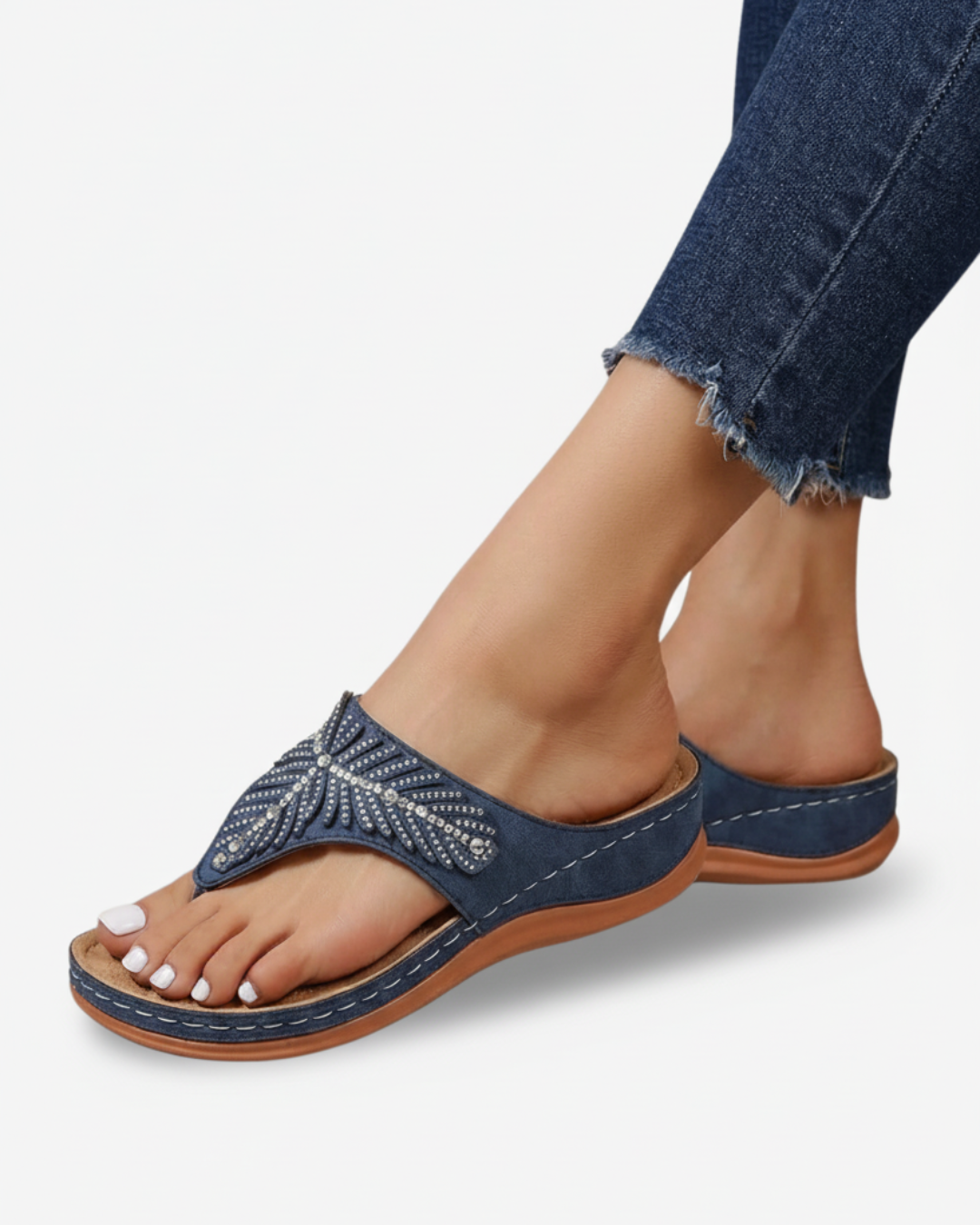 Sparkly Beaded Slide Sandals for Women
