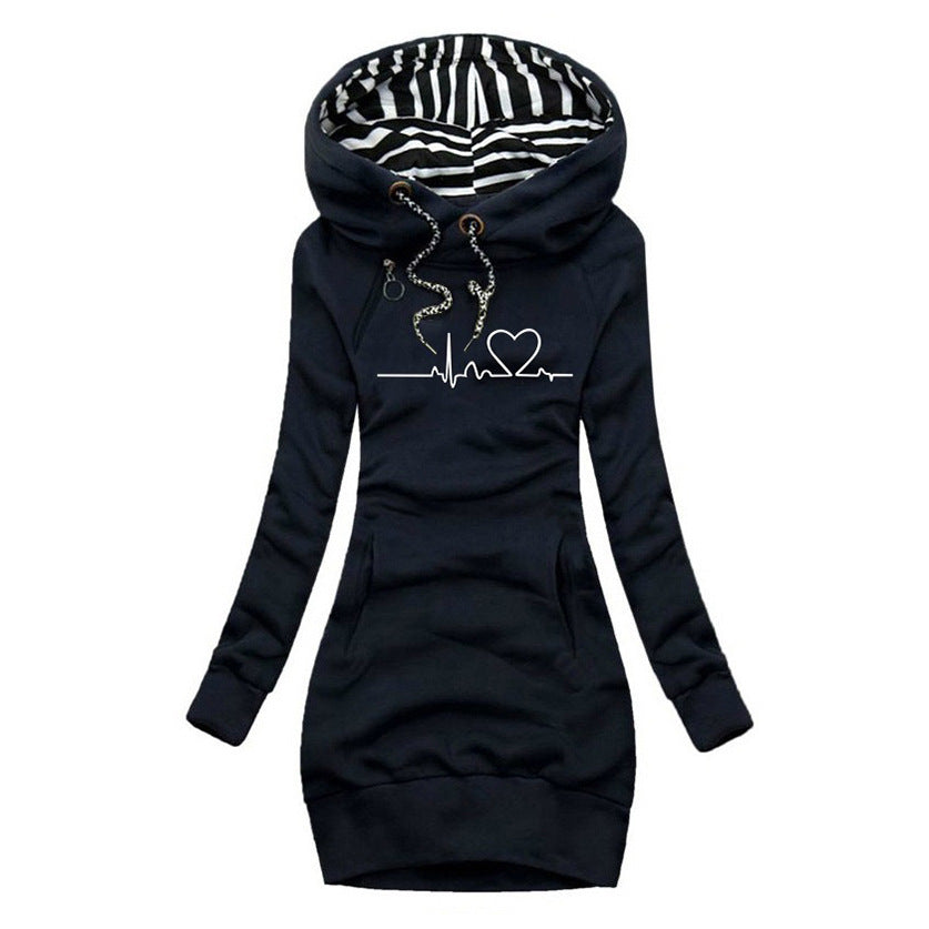 Soft Heartbeat Fleece Hooded Sweatshirt