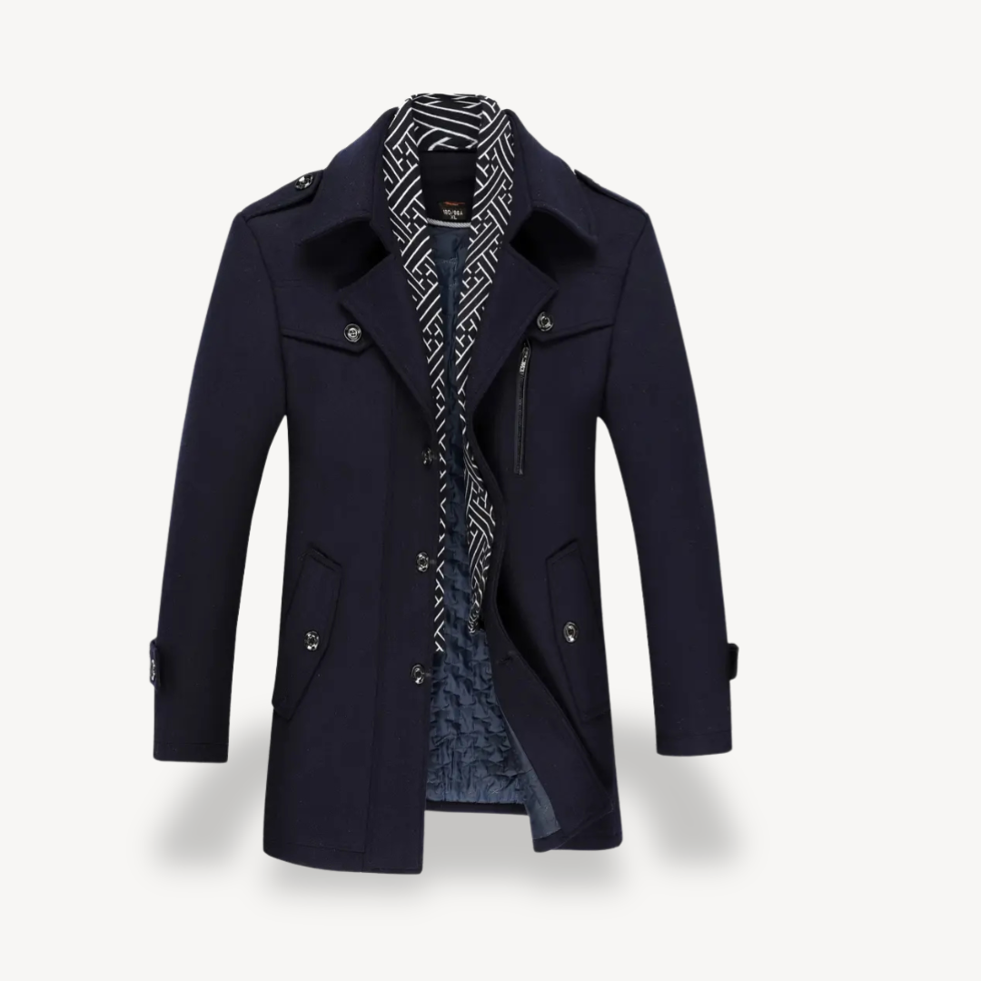 Warm Mens Woolen Overcoat - OutfitLondon