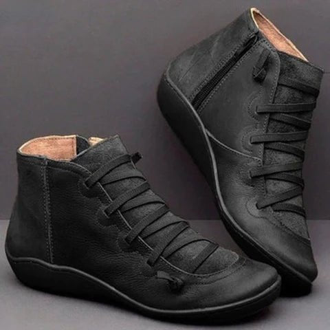 Soft Women's Zipper Ankle Boots Faux Leather
