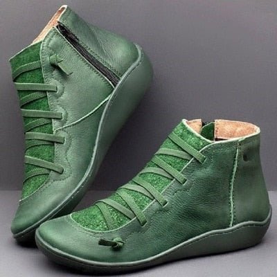 Soft Women's Zipper Ankle Boots Faux Leather - OutfitLondon