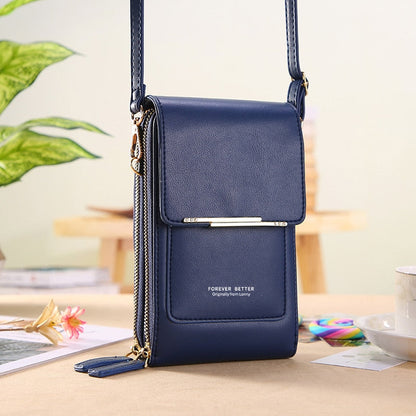 Luxury Leather Shoulder Handbag with Keychain