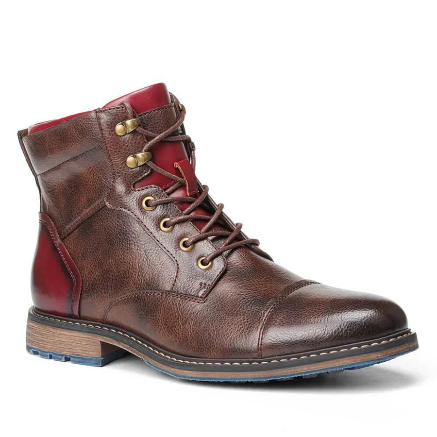Men's Traditional Brown Leather Boots - OutfitLondon