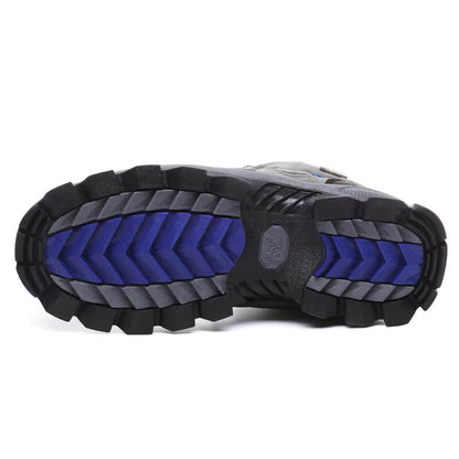 Waterproof Hiking Boots Outdoor Gray Leather Shoes