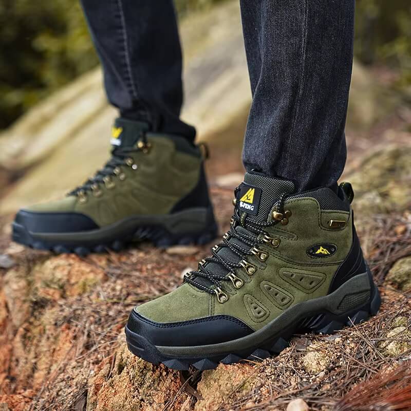 Waterproof Hiking Boots Green Insulated Outdoor Shoes
