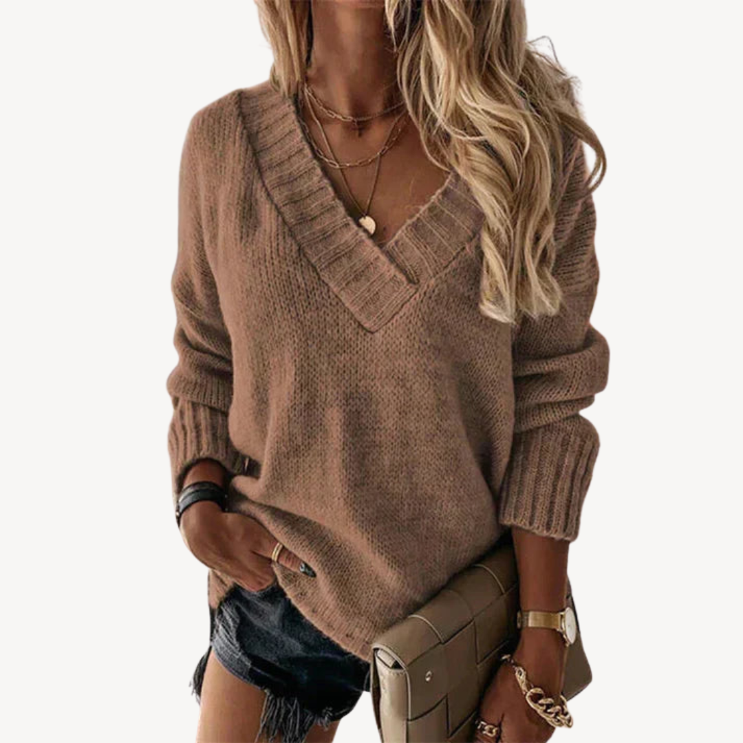 Soft Women's Crew Neck Knitted Jumper Sweater