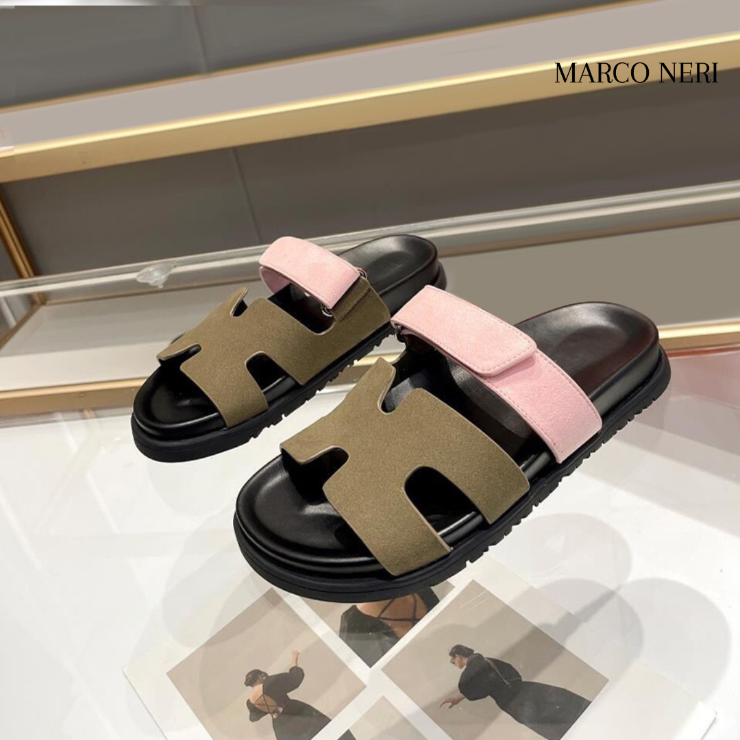 Luxury Leather Slide Sandals - Chic Comfortable Fit