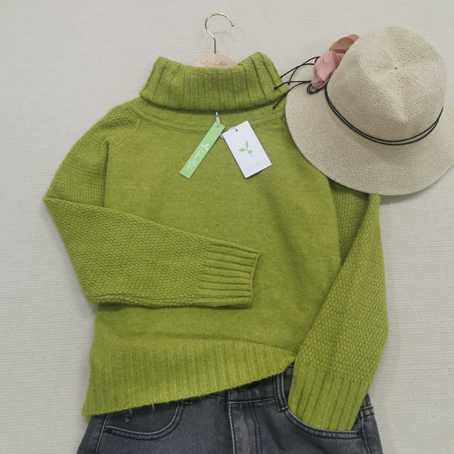 Soft Large Cable Knit Turtleneck Sweater