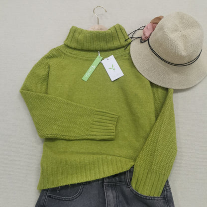 Soft Large Cable Knit Turtleneck Sweater