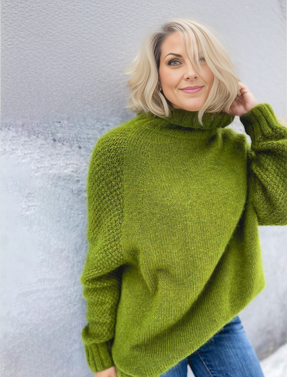 Soft Large Cable Knit Turtleneck Sweater