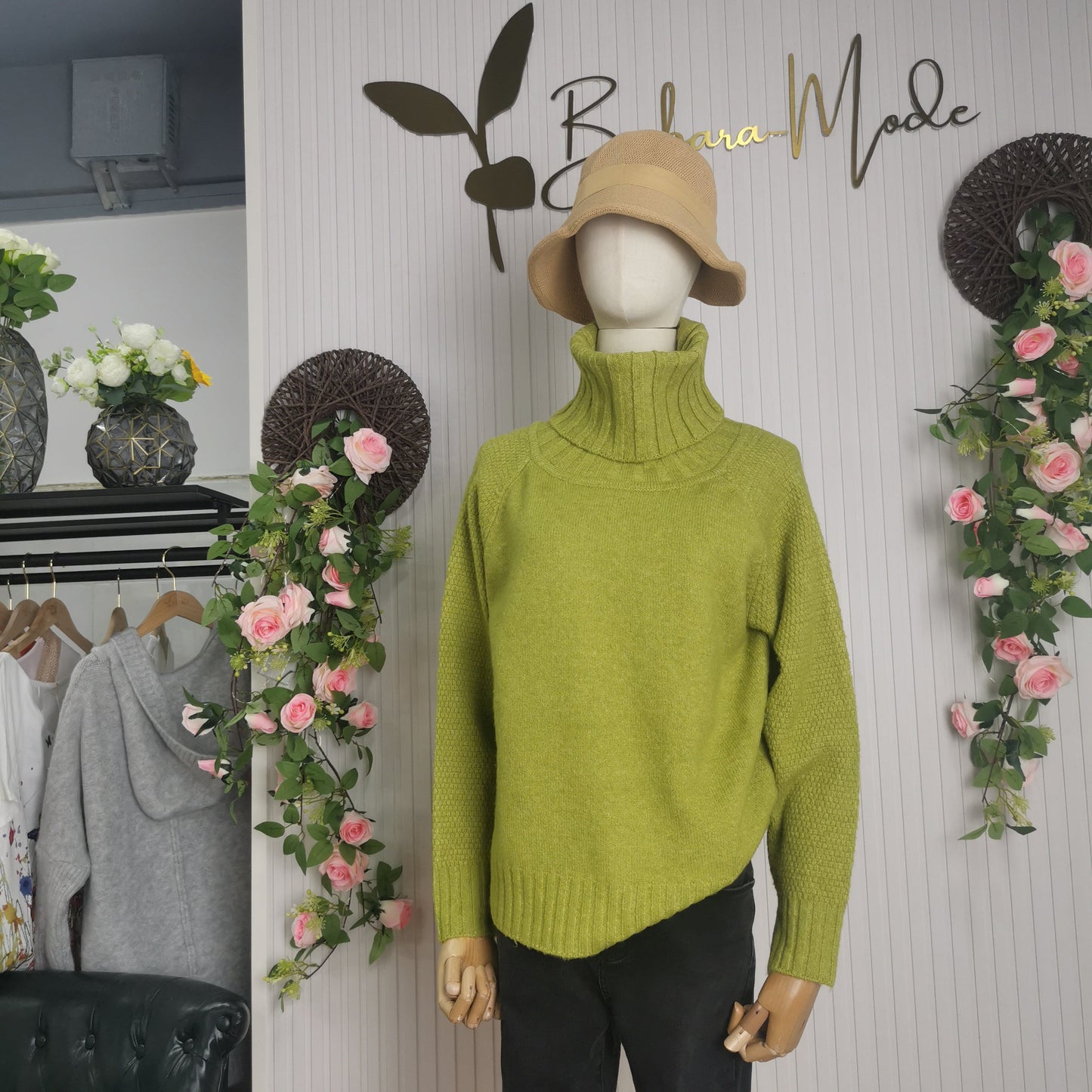 Soft Large Cable Knit Turtleneck Sweater